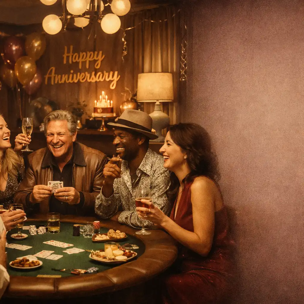 Celebration in a private poker room at Velvet Courthouse