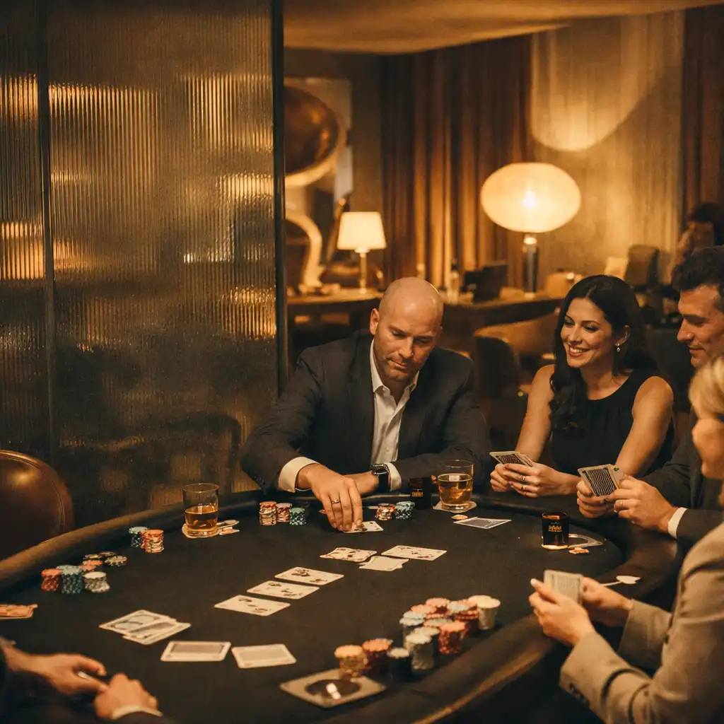Corporate poker event in a private room at Velvet Courthouse